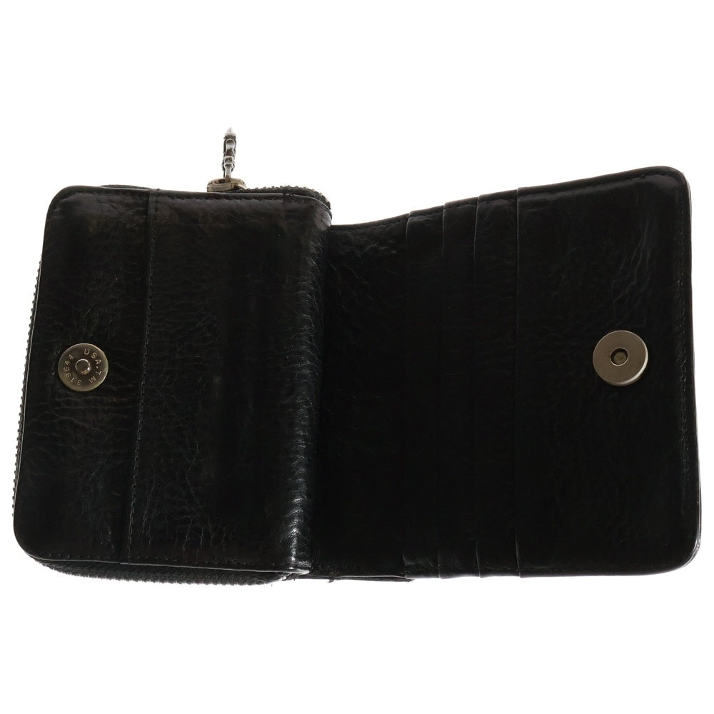 CHROME HEARTS(クロムハーツ) SQ ZIP BILL スクエアジップビル レザーウォレット 財布 ブラック BCA376