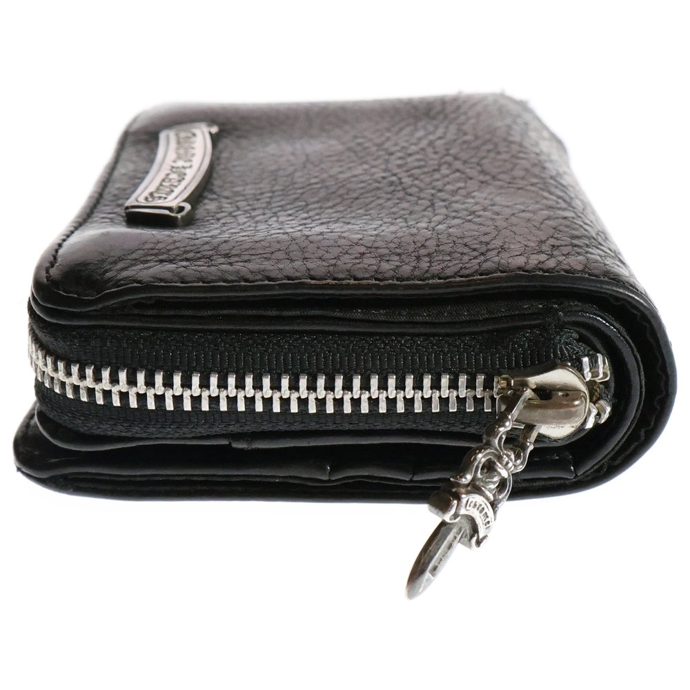 CHROME HEARTS(クロムハーツ) SQ ZIP BILL スクエアジップビル レザーウォレット 財布 ブラック BCA376