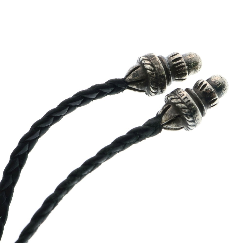 CHROME HEARTS(クロムハーツ) CH CRS SML CL スモールCHクロス クリンプト レザーブレイド ネックレス シルバー/ブラック BCA217