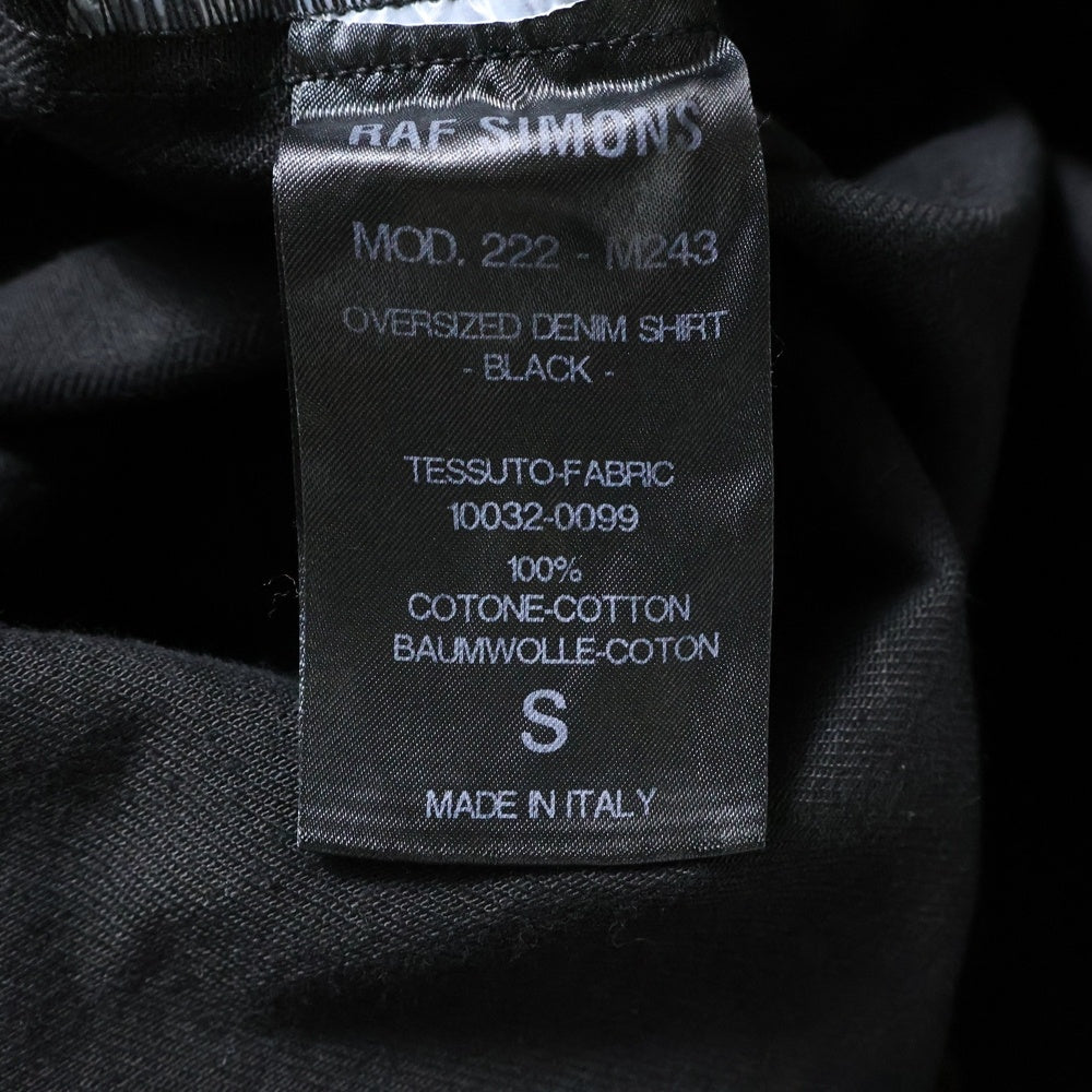 RAF SIMONS(ラフシモンズ) 22AW PIN OVERSIZED DENIM SHIRT オーバーサイズデニムシャツ ブラック 222-M243
