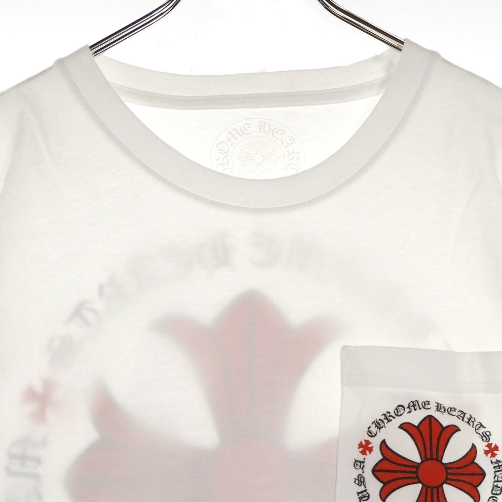 CHROME HEARTS(クロムハーツ) RED CROSS BALL TEE バックプリント 半袖Tシャツ カットソー ホワイト/レッド