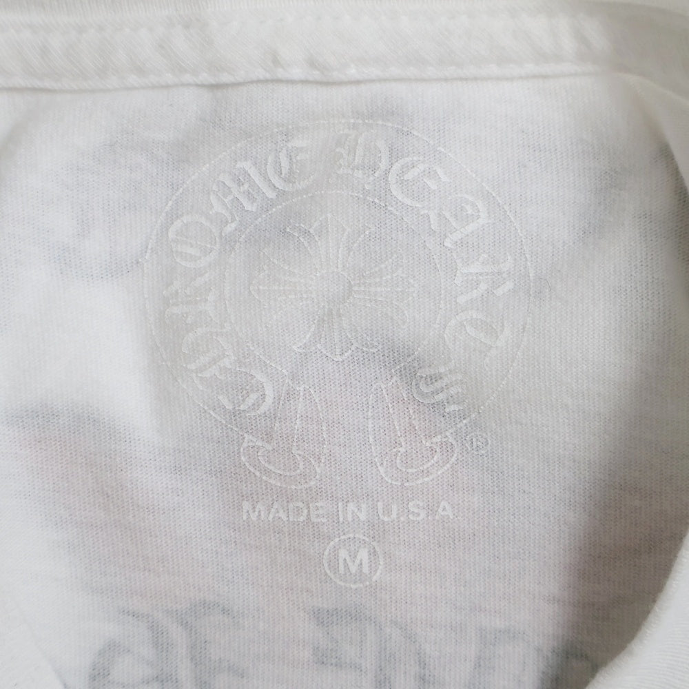 CHROME HEARTS(クロムハーツ) RED CROSS BALL TEE バックプリント 半袖Tシャツ カットソー ホワイト/レッド