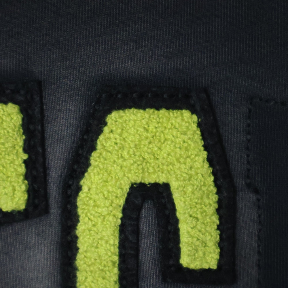 DIESEL(ディーゼル) Sweatshirt クルーネック スウェットシャツ フロントロゴ ワッペン ブラック A12124