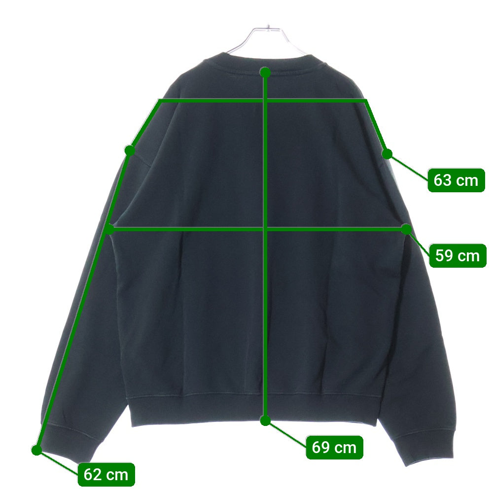DIESEL(ディーゼル) Sweatshirt クルーネック スウェットシャツ フロントロゴ ワッペン ブラック A12124