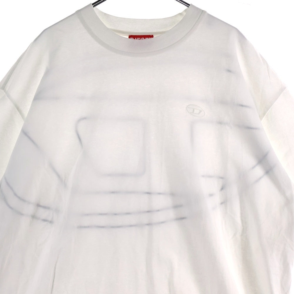 DIESEL(ディーゼル) フロントロゴ刺繍 半袖Tシャツ カットソー ホワイト A11302-0HGAM
