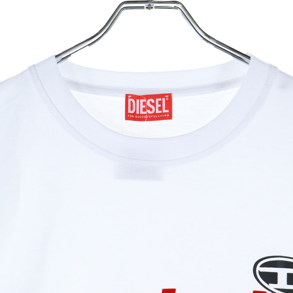 DIESEL(ディーゼル) アームデザイン Dロゴ ロングスリーブ 長袖Tシャツ ロンT ホワイト A11370