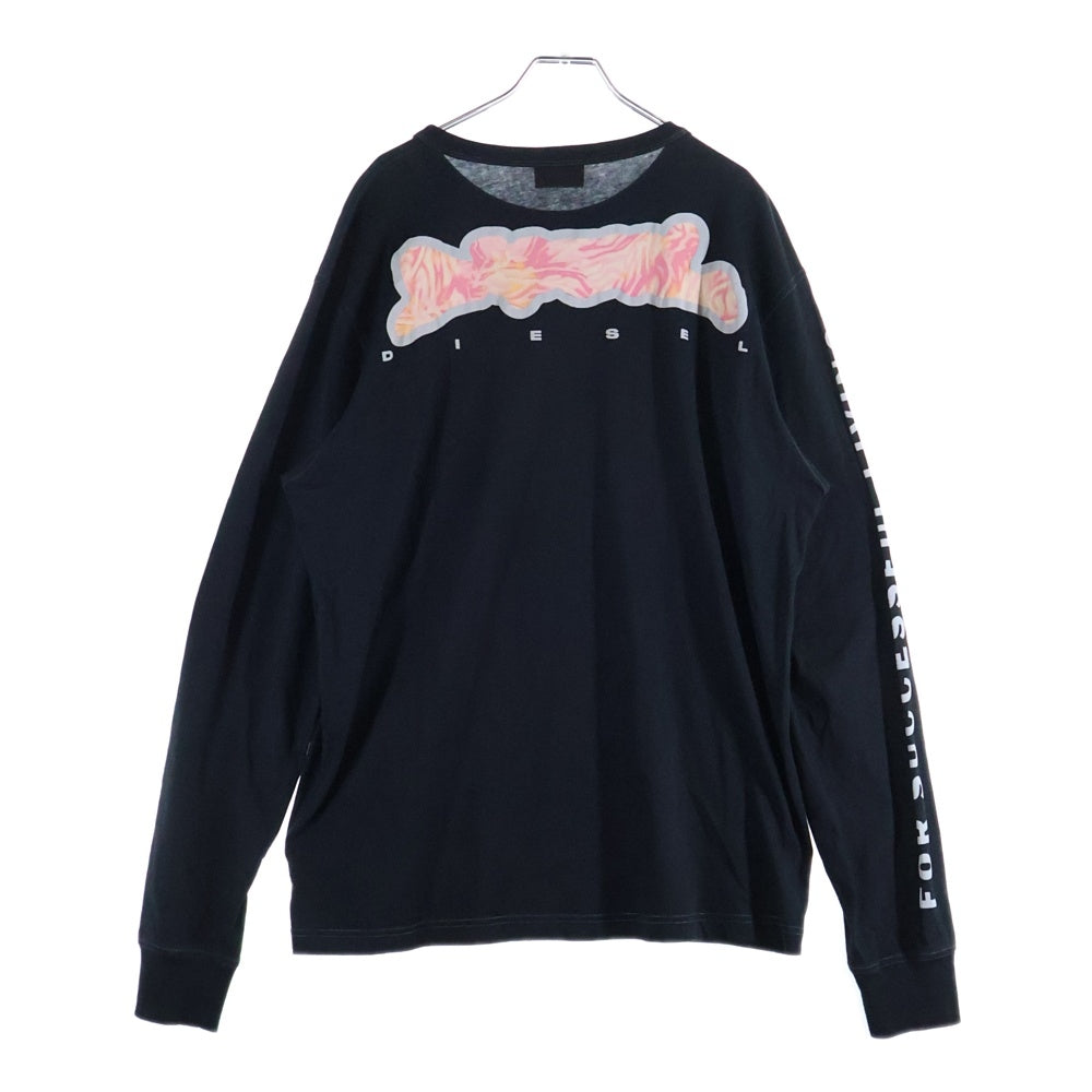 DIESEL(ディーゼル) JUST LS N7 ロゴプリント ロングスリーブ 長袖Tシャツ ブラック A12288