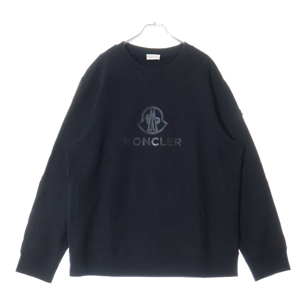 MONCLER(モンクレール) Sweatshirt クルーネック スウェットシャツ フロントロゴ ブラック J20918G00029