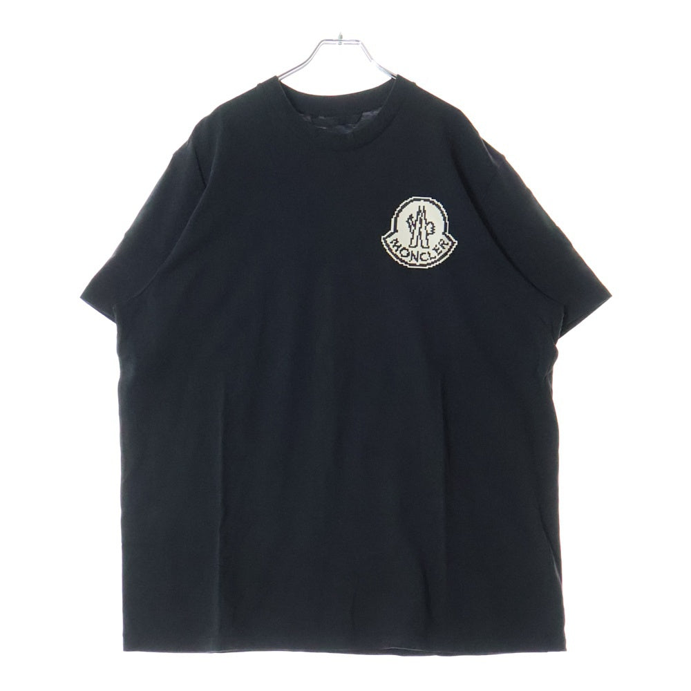 MONCLER(モンクレール) 23SS フロントロゴ 半袖Tシャツカットソー ブラック J20918C00016 89A17