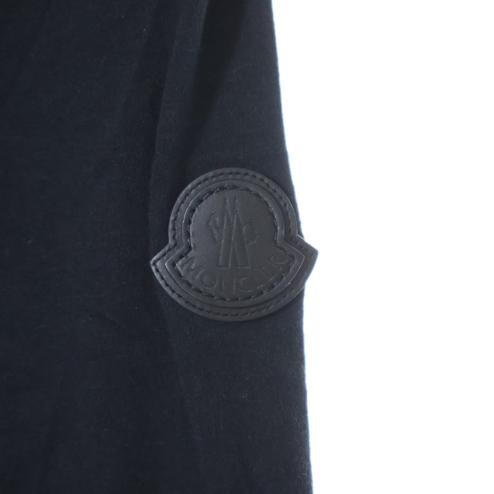 MONCLER(モンクレール) フロント ロゴ プリント クルーネック 半袖Tシャツ カットソー ブラック J20918C00004 83927