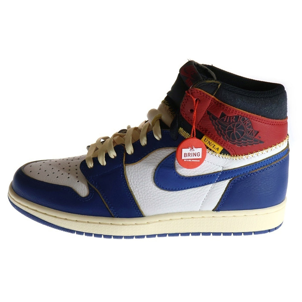 NIKE(ナイキ) ×UNION AIR JORDAN 1 RETRO HI NRG BV1300-146 ユニオン エアジョーダン1 レトロ ハイカットスニーカー ホワイト/ブルー/レッド US10/28.0cm