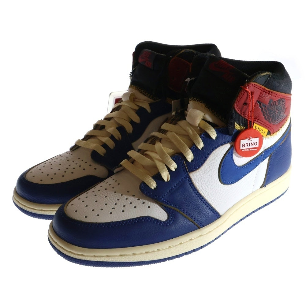 NIKE(ナイキ) ×UNION AIR JORDAN 1 RETRO HI NRG BV1300-146 ユニオン エアジョーダン1 レトロ ハイカットスニーカー ホワイト/ブルー/レッド US10/28.0cm