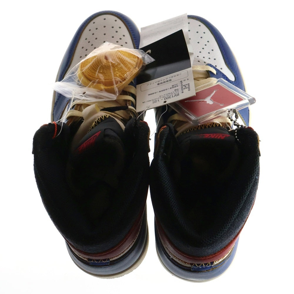 NIKE(ナイキ) ×UNION AIR JORDAN 1 RETRO HI NRG BV1300-146 ユニオン エアジョーダン1 レトロ ハイカットスニーカー ホワイト/ブルー/レッド US10/28.0cm