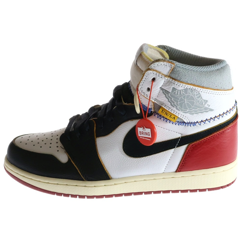 NIKE(ナイキ) ×UNION AIR JORDAN 1 RETRO HI NRG BV1300-106 ユニオン エアジョーダン1 ハイカットスニーカー ブラック/レッド/ホワイト US10/28.0cmcm