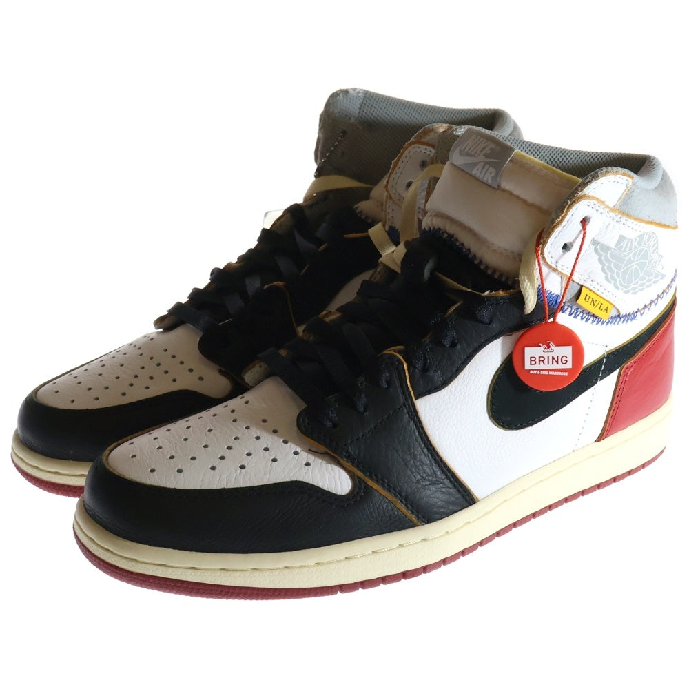 NIKE(ナイキ) ×UNION AIR JORDAN 1 RETRO HI NRG BV1300-106 ユニオン エアジョーダン1 ハイカットスニーカー ブラック/レッド/ホワイト US10/28.0cmcm
