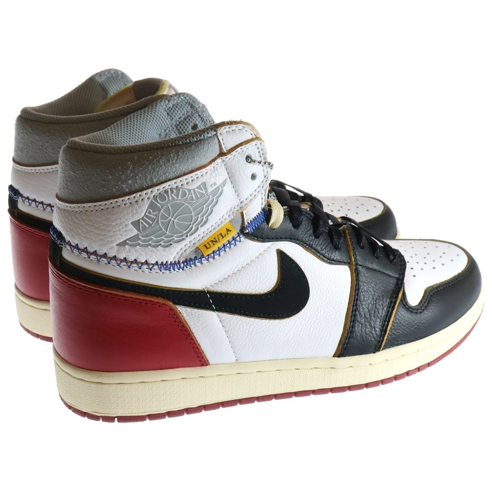 NIKE(ナイキ) ×UNION AIR JORDAN 1 RETRO HI NRG BV1300-106 ユニオン エアジョーダン1 ハイカットスニーカー ブラック/レッド/ホワイト US10/28.0cmcm
