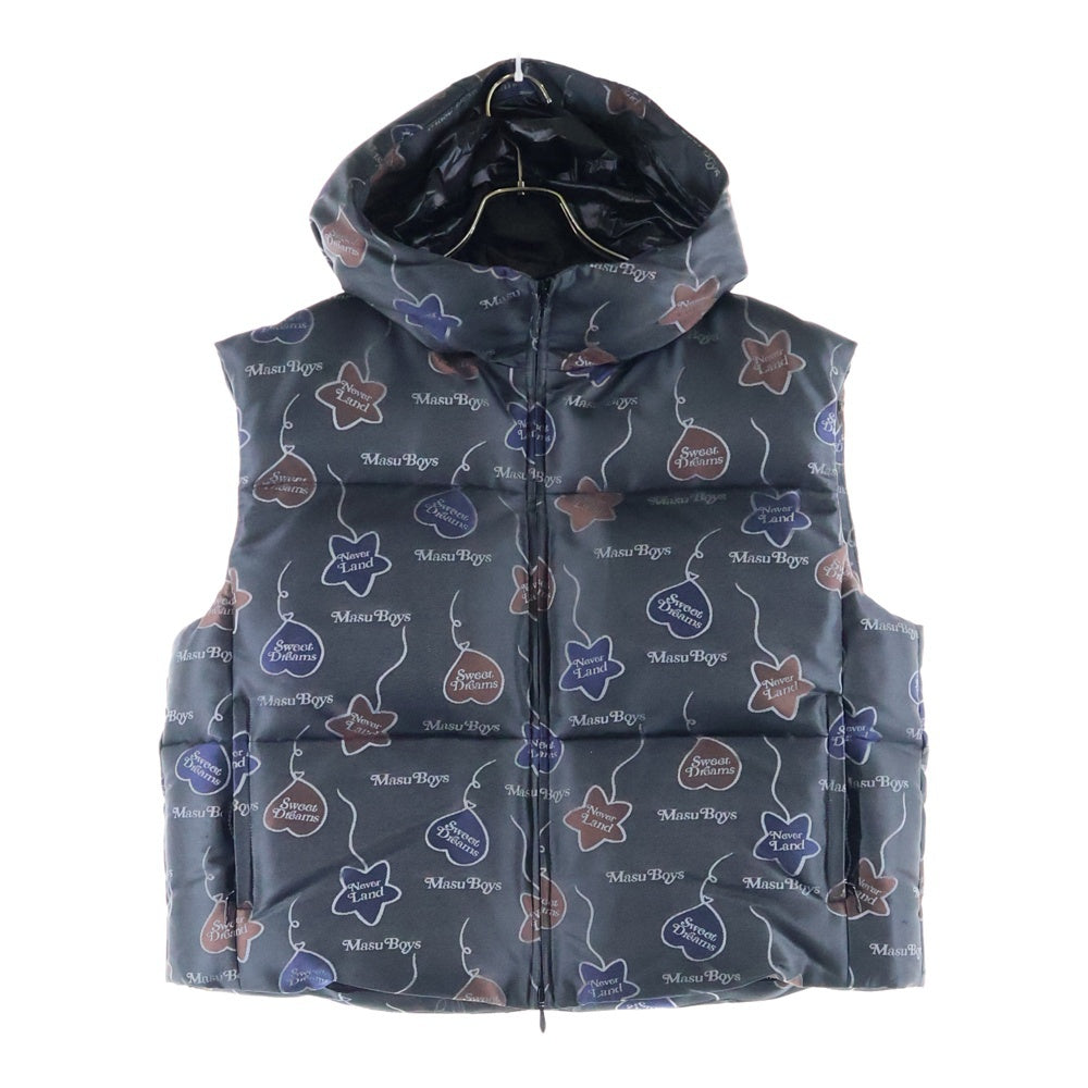 MASU(エムエーエスユー) 24AW FALLING BALLOON DOWN VEST GRAPHIC BY VERDY バルーンダウンベスト ブラック MPFW-VT0124