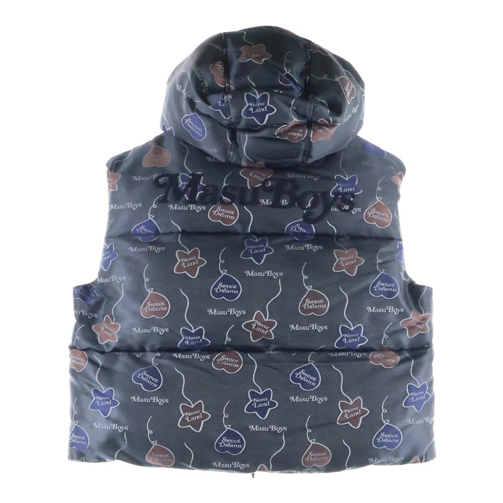 MASU(エムエーエスユー) 24AW FALLING BALLOON DOWN VEST GRAPHIC BY VERDY バルーンダウンベスト ブラック MPFW-VT0124