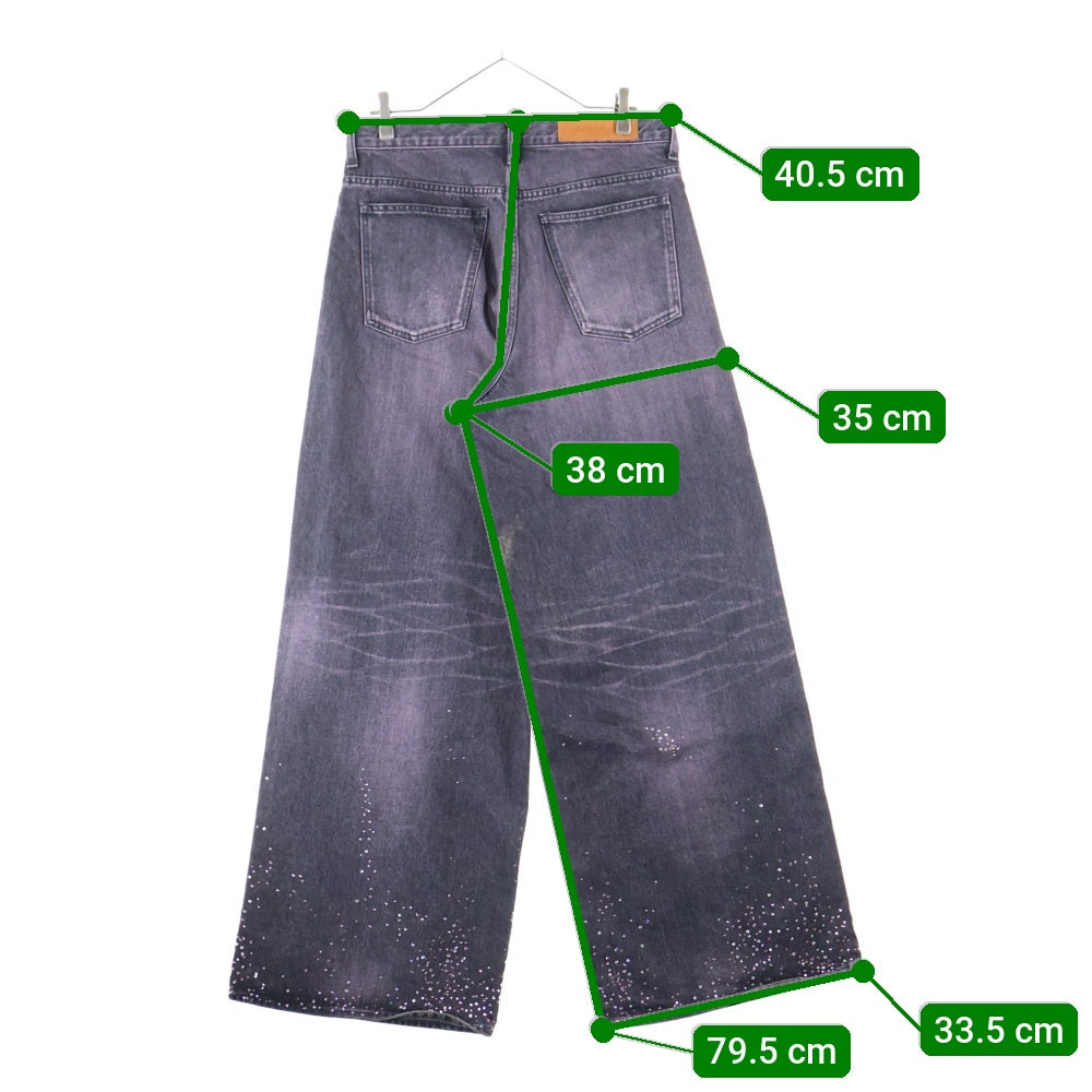 MASU(エムエーエスユー) 24AW MASU BOYS STARDUST BAGGY JEAN ラインストーン スターダスト バギーパンツ パープル SMBFW-PTB224C