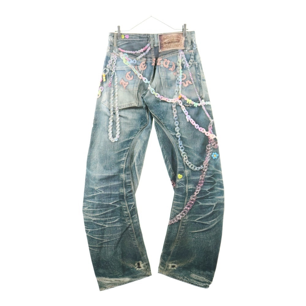 Acne Studios(アクネ ストゥディオズ) LOOSE FITJEANS ルーズフィット チェーンプリント ジーンズ ミッドブルー FN-MN-TROU001070