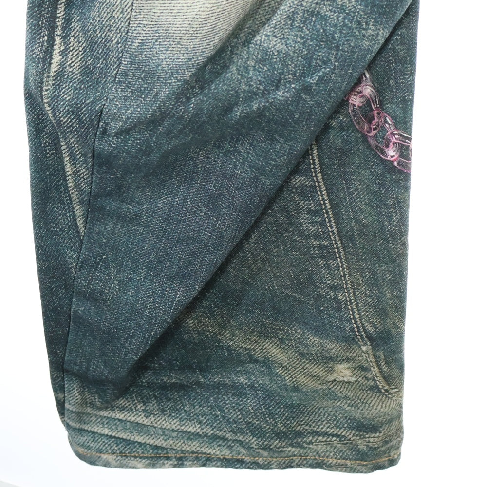 Acne Studios(アクネ ストゥディオズ) LOOSE FITJEANS ルーズフィット チェーンプリント ジーンズ ミッドブルー FN-MN-TROU001070