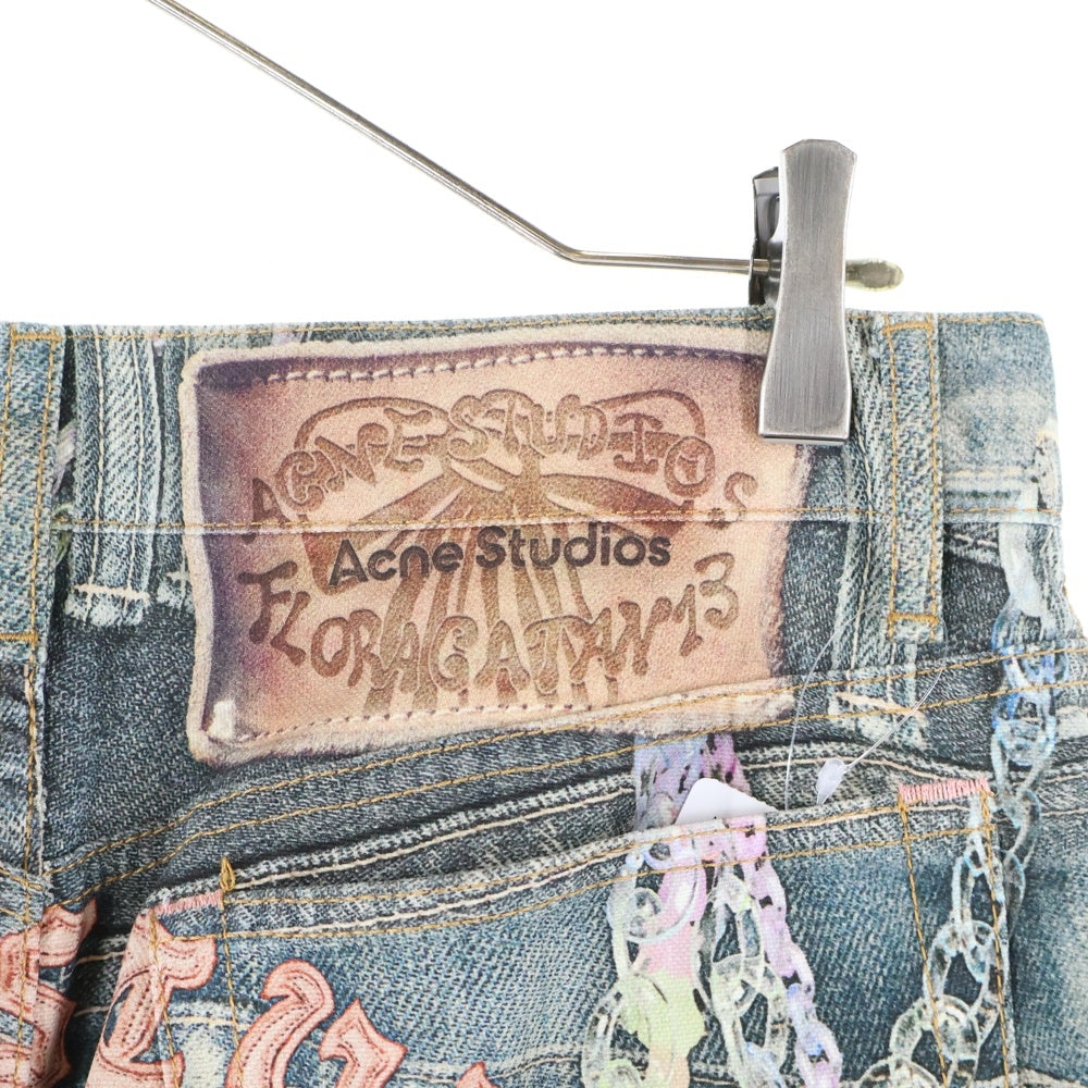 Acne Studios(アクネ ストゥディオズ) LOOSE FITJEANS ルーズフィット チェーンプリント ジーンズ ミッドブルー FN-MN-TROU001070