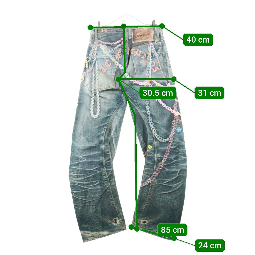 Acne Studios(アクネ ストゥディオズ) LOOSE FITJEANS ルーズフィット チェーンプリント ジーンズ ミッドブルー FN-MN-TROU001070