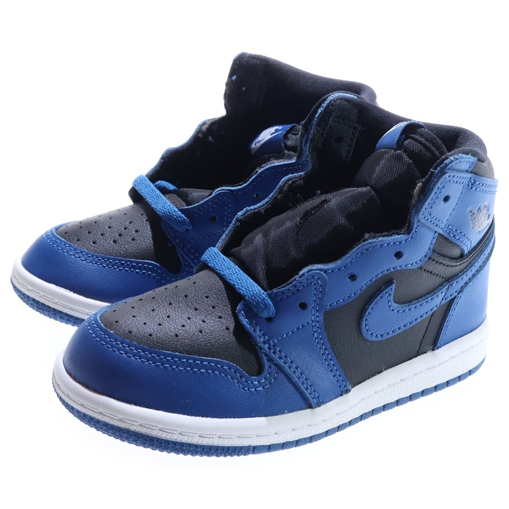 NIKE(ナイキ) TD AIR JORDAN 1 RETRO HIGH OG DARK MARINA BLUE AQ2665-404 エアジョーダン1 レトロハイ ダークマリーナ ハイカットスニーカー ブラック/ブルー キッズ US9c/15cm