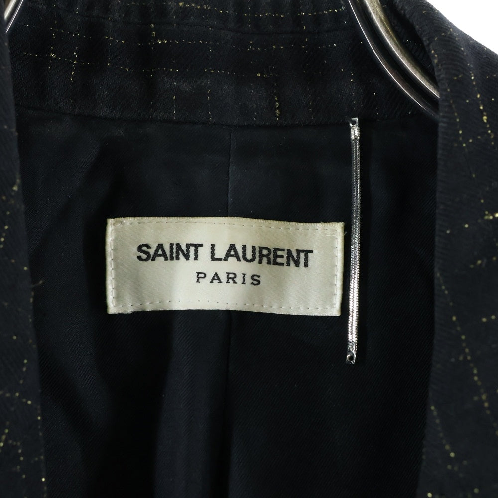 SAINT LAURENT PARIS(サンローランパリ) 金刺繍 ノッチドラペルテーラードジャケット ブラック 630749 Y1B08