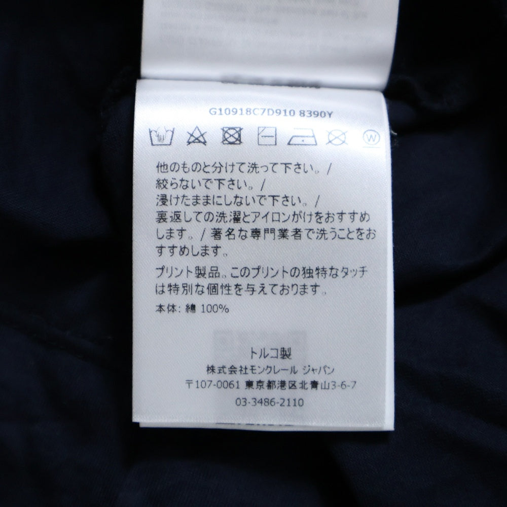 MONCLER(モンクレール) 21SS MAGLIA T-SHIRT マグリア フロントプリントTシャツ 半袖カットソー ネイビー G10918C7D910