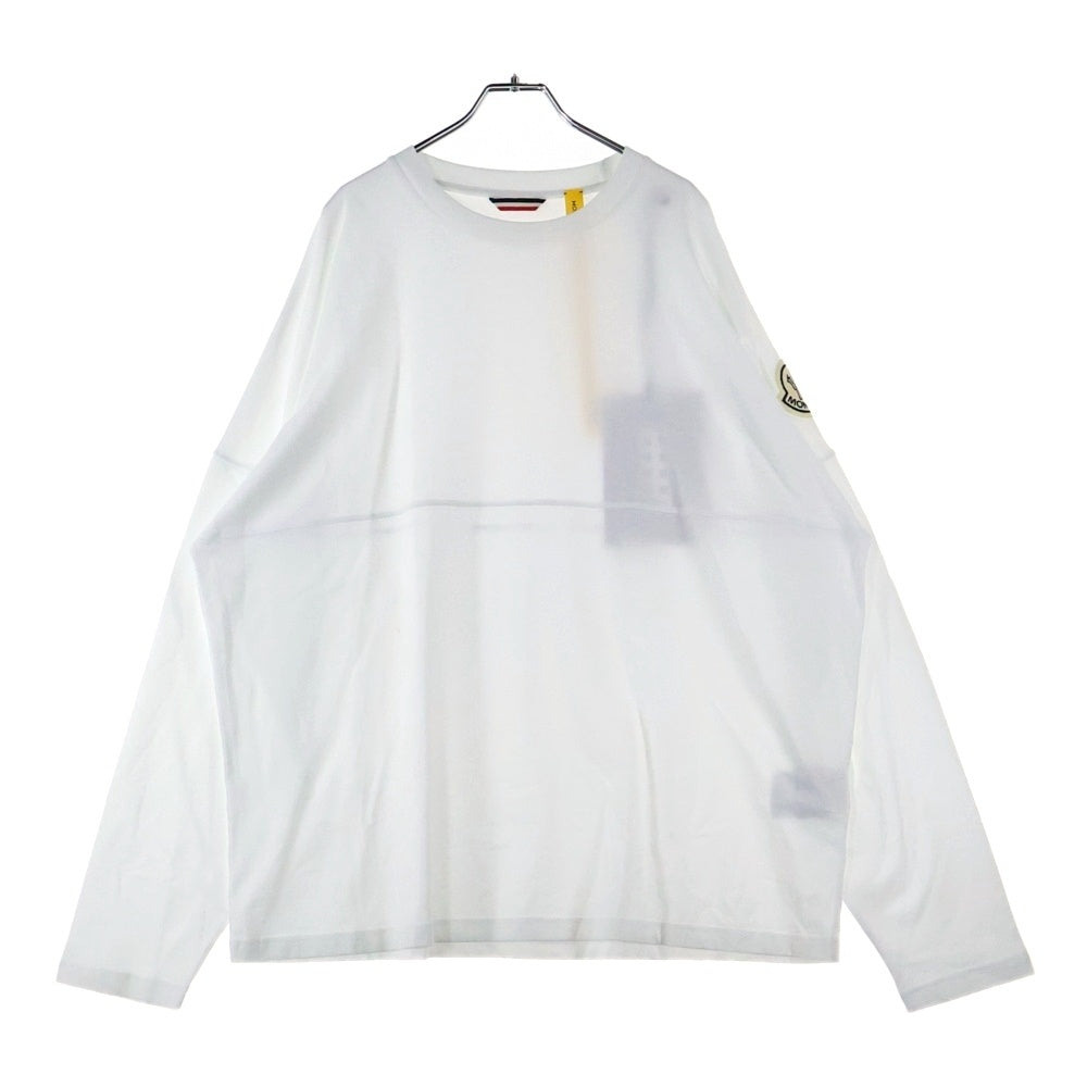MONCLER GENIUS(モンクレール ジーニアス) 20SS Arm Patch L/S Tee1952 アームパッチ ロングスリーブ長袖Tシャツ ビッグワッペン ロゴ クルーネック ホワイト F10928D70000