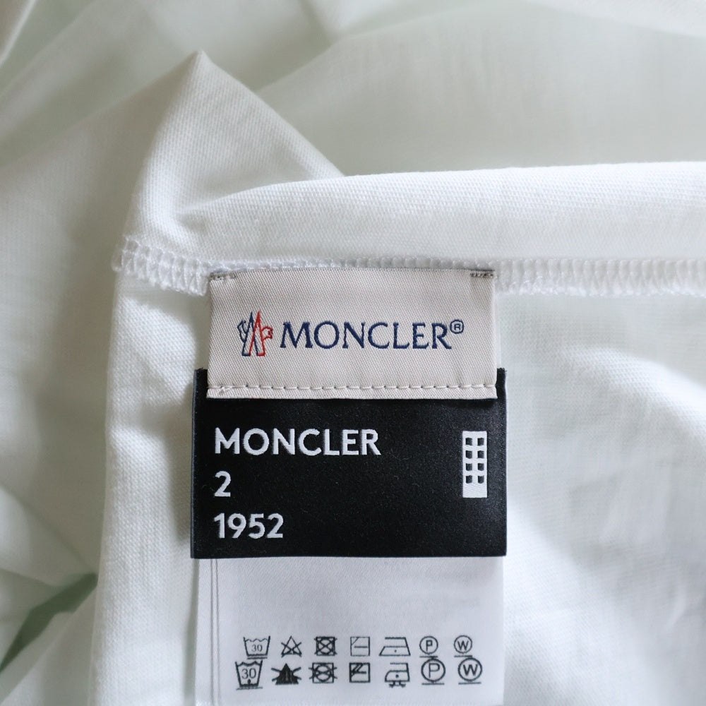 MONCLER GENIUS(モンクレール ジーニアス) 20SS Arm Patch L/S Tee1952 アームパッチ ロングスリーブ長袖Tシャツ ビッグワッペン ロゴ クルーネック ホワイト F10928D70000