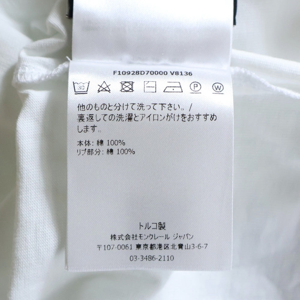 MONCLER GENIUS(モンクレール ジーニアス) 20SS Arm Patch L/S Tee1952 アームパッチ ロングスリーブ長袖Tシャツ ビッグワッペン ロゴ クルーネック ホワイト F10928D70000