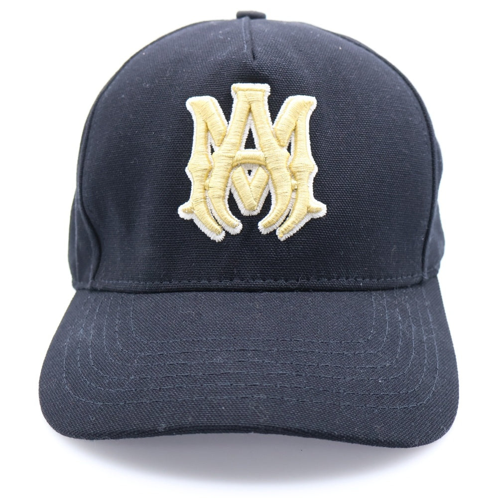AMIRI(アミリ) FULL CANVAS MA HAT ロゴ刺繍キャップ ブラック SRAMHACP1052SMRCNA10