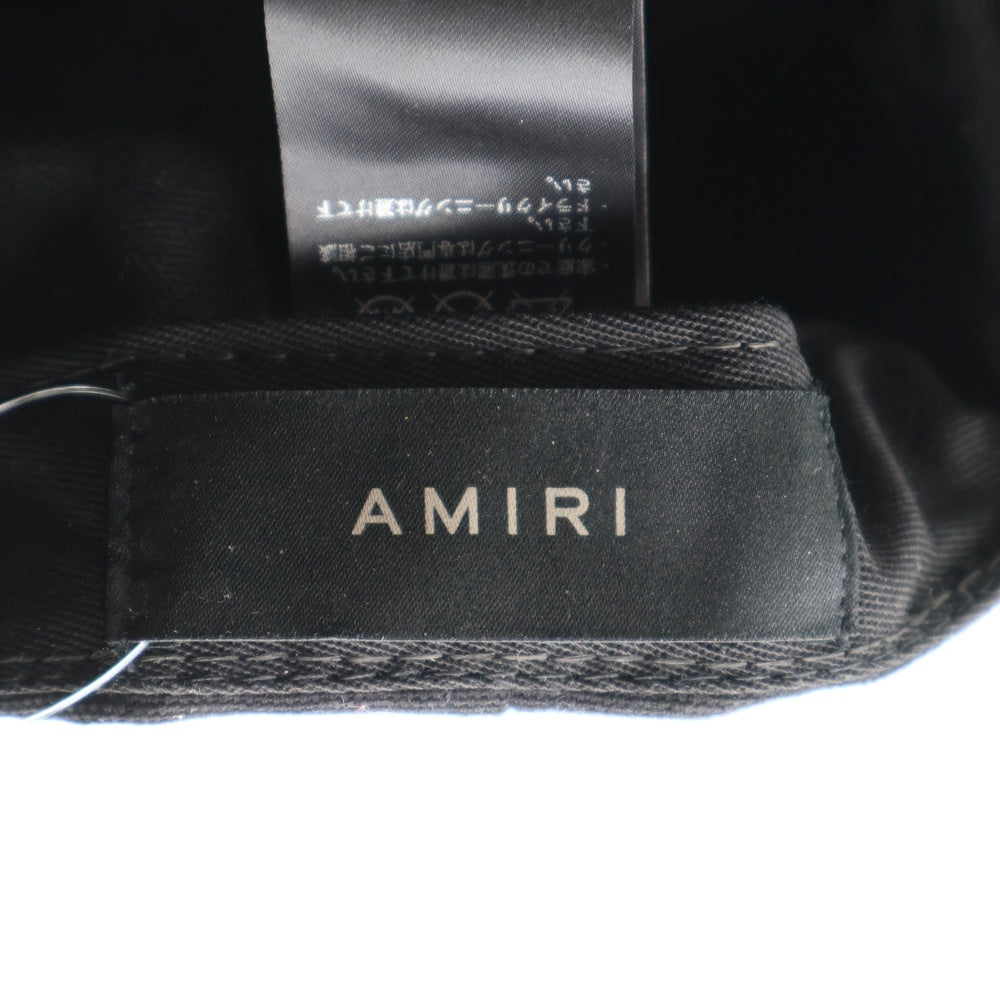 AMIRI(アミリ) FULL CANVAS MA HAT ロゴ刺繍キャップ ブラック SRAMHACP1052SMRCNA10