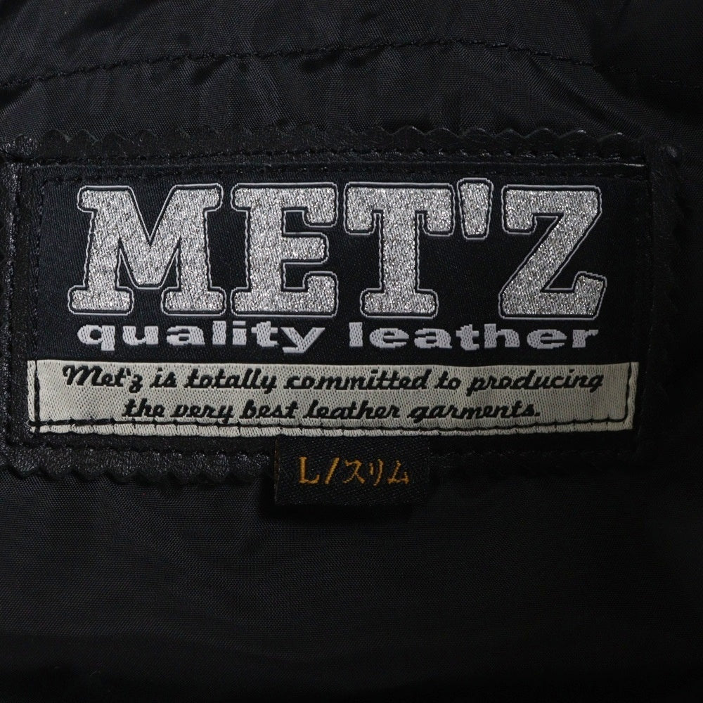 NO BRAND(ノーブランド) ジップアップ ダブル ライダースジャケット ブラック