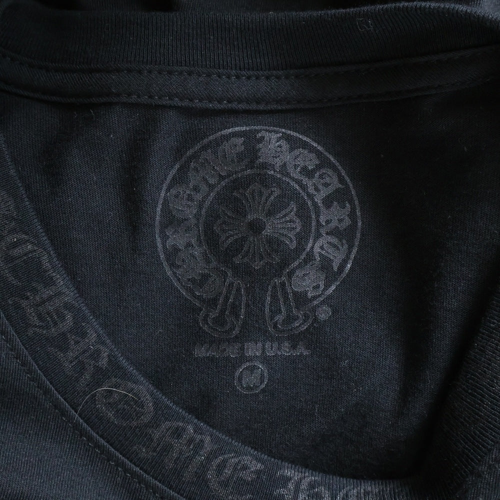 CHROME HEARTS(クロムハーツ) Neck Logo ネックロゴ アームプリント ロングスリーブ L/S 長袖 ポケットTシャツ カットソー ブラック
