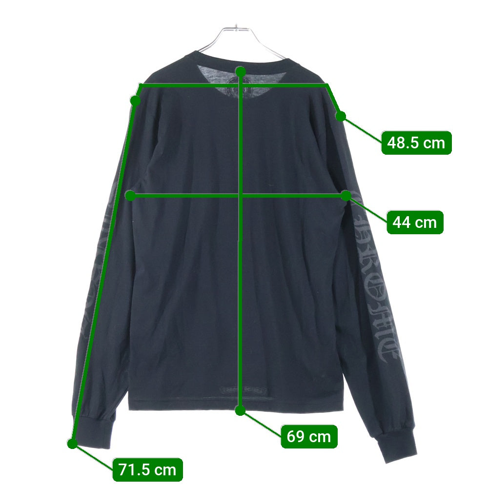 CHROME HEARTS(クロムハーツ) Neck Logo ネックロゴ アームプリント ロングスリーブ L/S 長袖 ポケットTシャツ カットソー ブラック