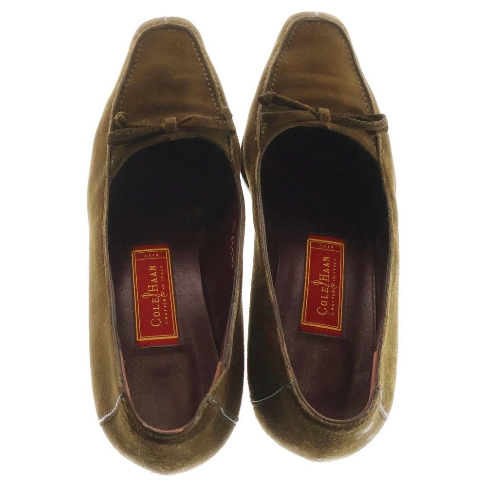 COLE HAAN(コール ハーン) スウェードレザー ハイヒール ミュール サンダル ブラウン F9123
