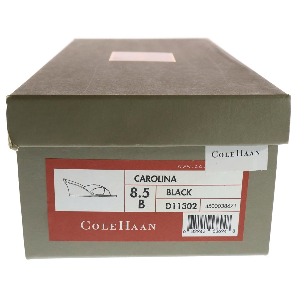 COLE HAAN(コール ハーン) CAROLINA オープントゥ ウエッジソール レザー サンダル ブラック D11302