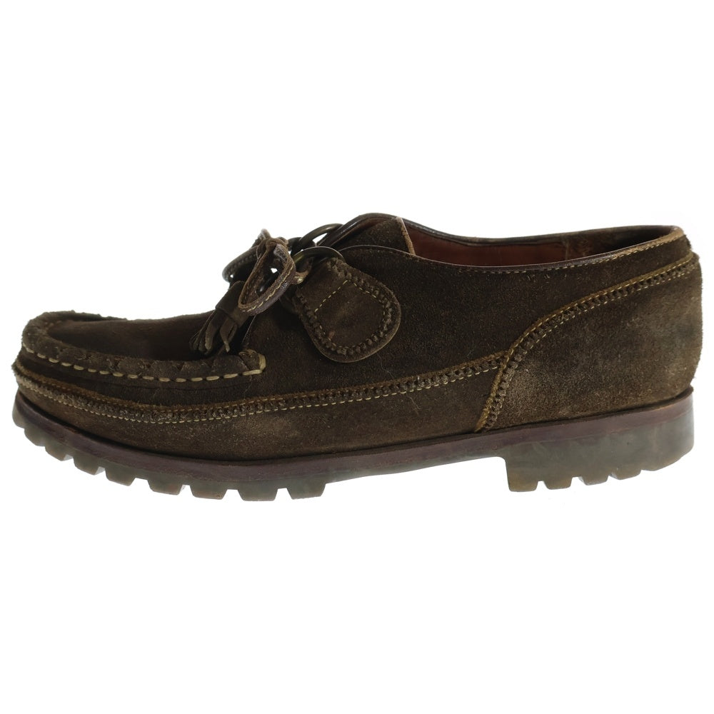 COLE HAAN(コール ハーン) ストラップ付き スウェードレザー コインローファー ブラウン F8259