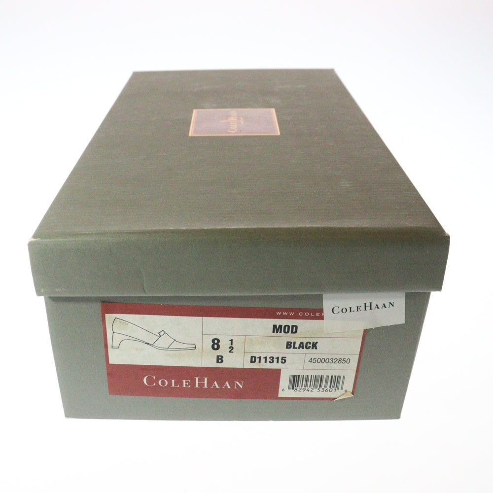 COLE HAAN(コール ハーン) MOD スクエアトゥー ハイヒール レザーシューズ ブラック D11315