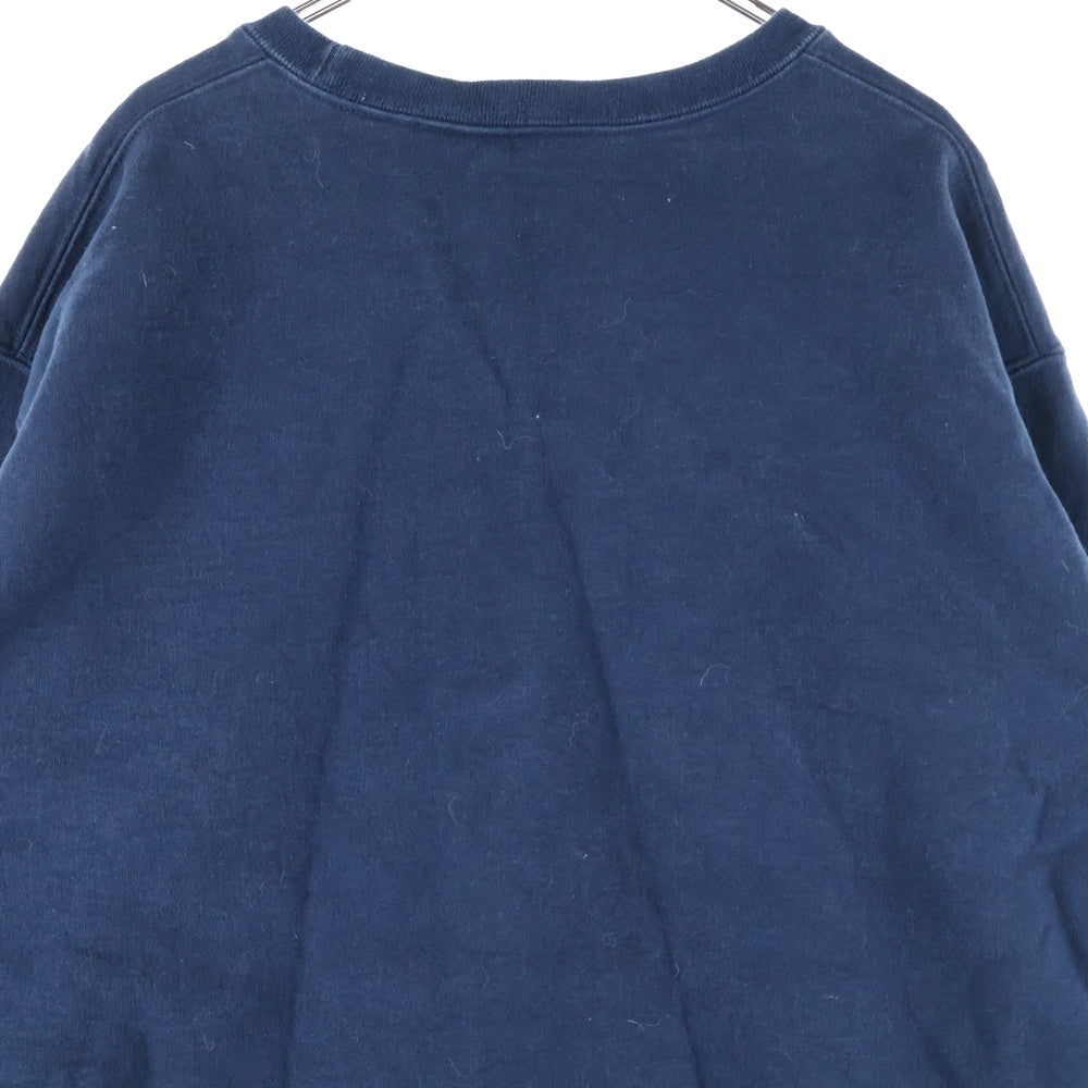 SUPREME(シュプリーム) 17AW Zig Zag Stitch Panel Crewneck ロゴパネルスウェットトレーナー ネイビー