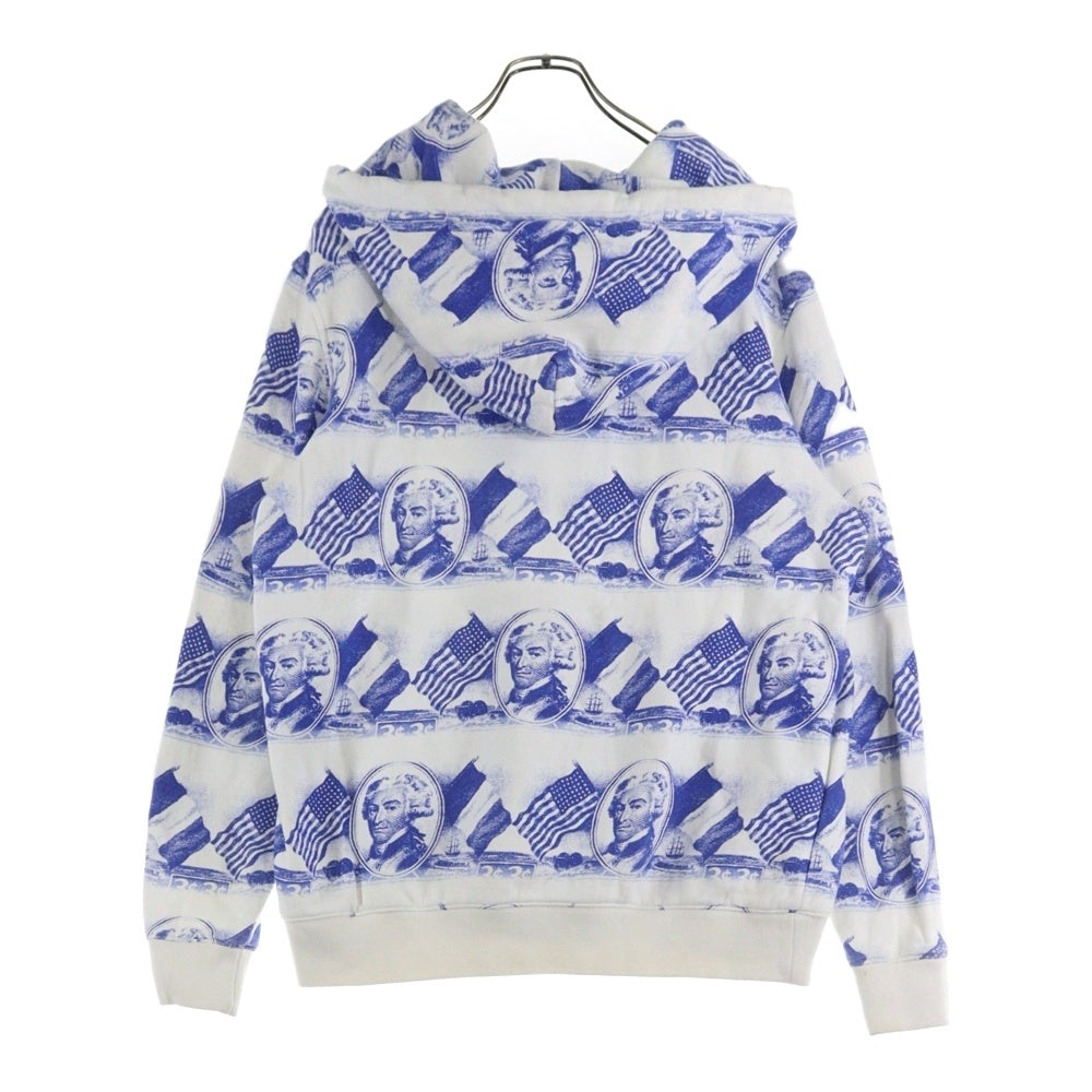 Lafayette(ラファイエット) 15AW LOGO ALL OVER SWEATSHIRT LFT15AW019 ロゴ プルオーバーパーカースウェットシャツ ホワイト/ブルー