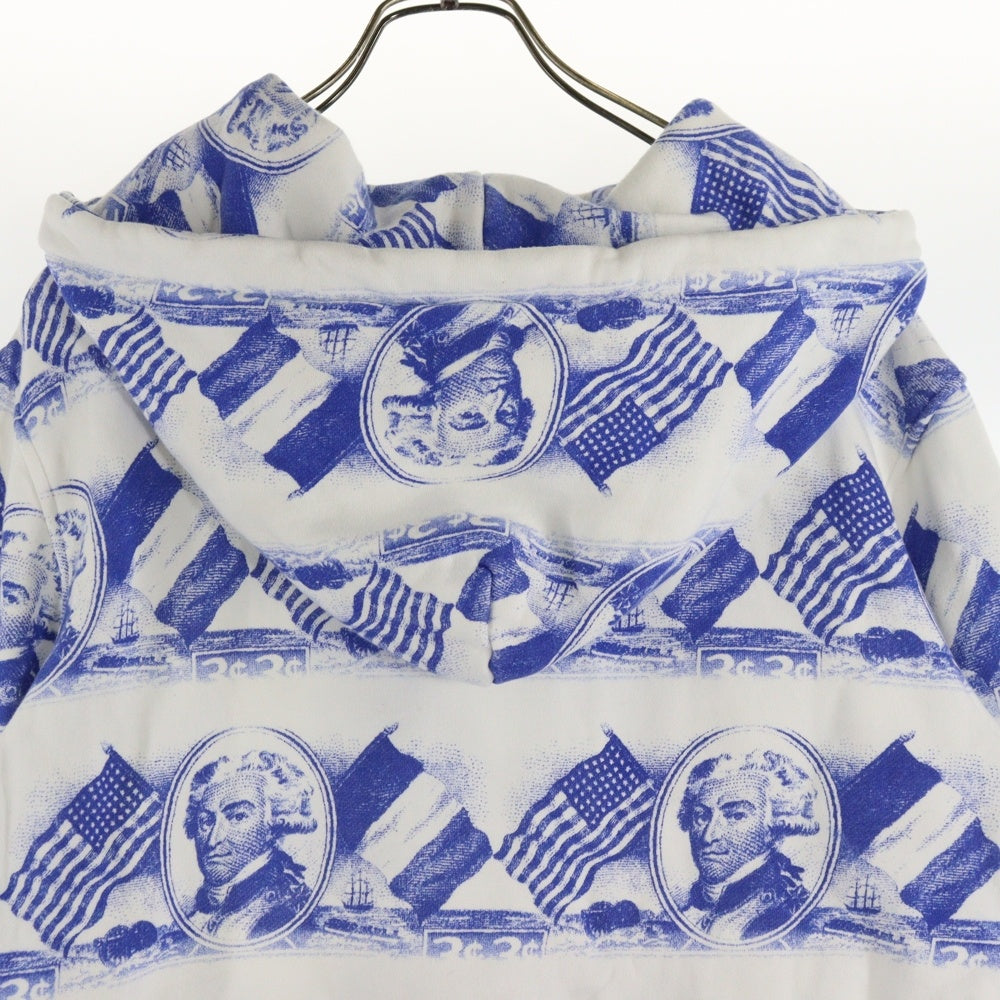 Lafayette(ラファイエット) 15AW LOGO ALL OVER SWEATSHIRT LFT15AW019 ロゴ プルオーバーパーカースウェットシャツ ホワイト/ブルー