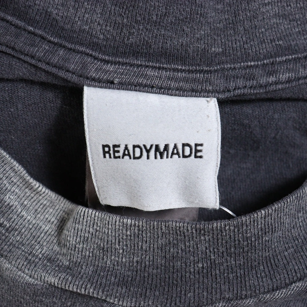 READY MADE(レディメイド) 24SS T-SHIRT PEACE ピース 両面プリント ダメージ加工 クルーネック カットソー 半袖Tシャツ ブラック RE-CO-BK-00-00-280