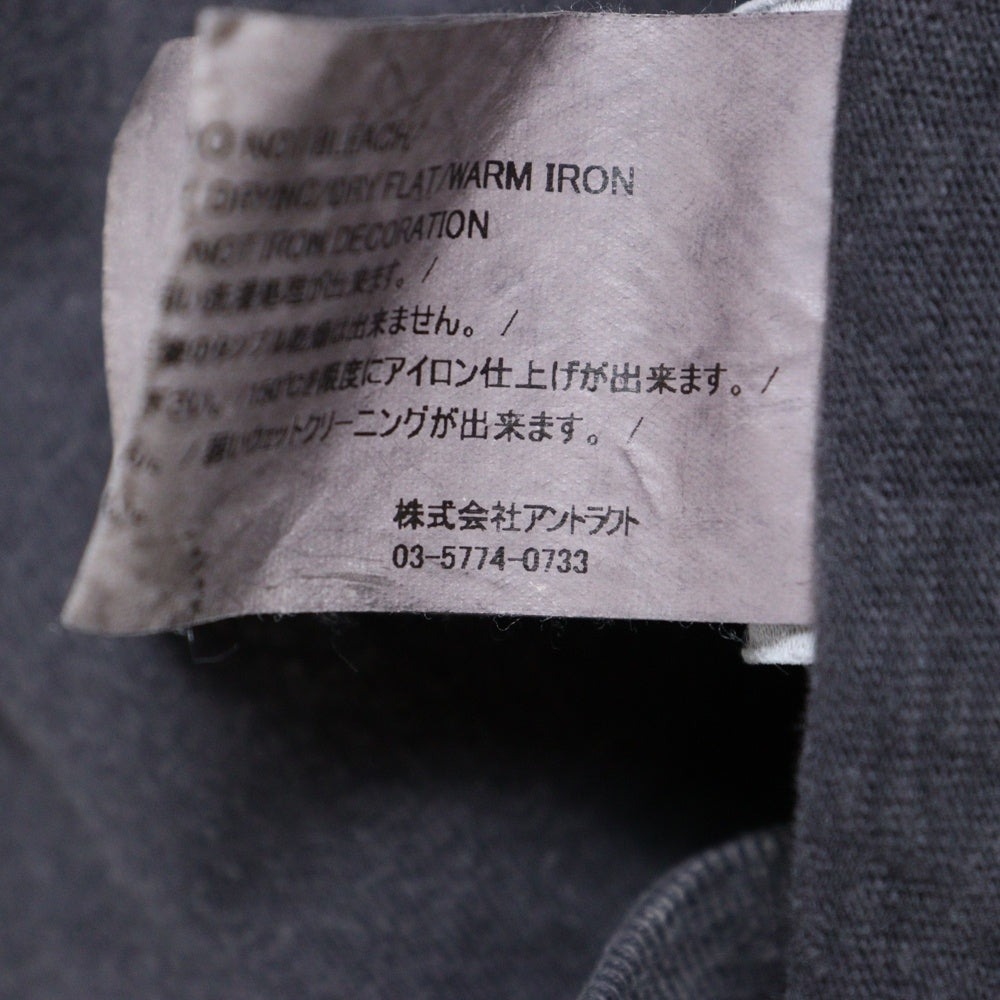 READY MADE(レディメイド) 24SS T-SHIRT PEACE ピース 両面プリント ダメージ加工 クルーネック カットソー 半袖Tシャツ ブラック RE-CO-BK-00-00-280