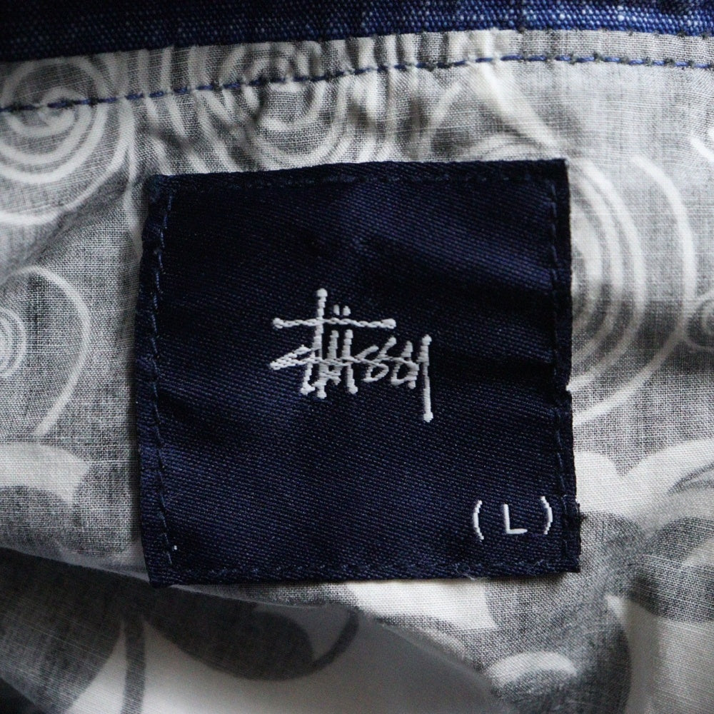 STUSSY(ステューシー) 裏地総柄 3ポケット カバーオール デニムジャケット インディゴ