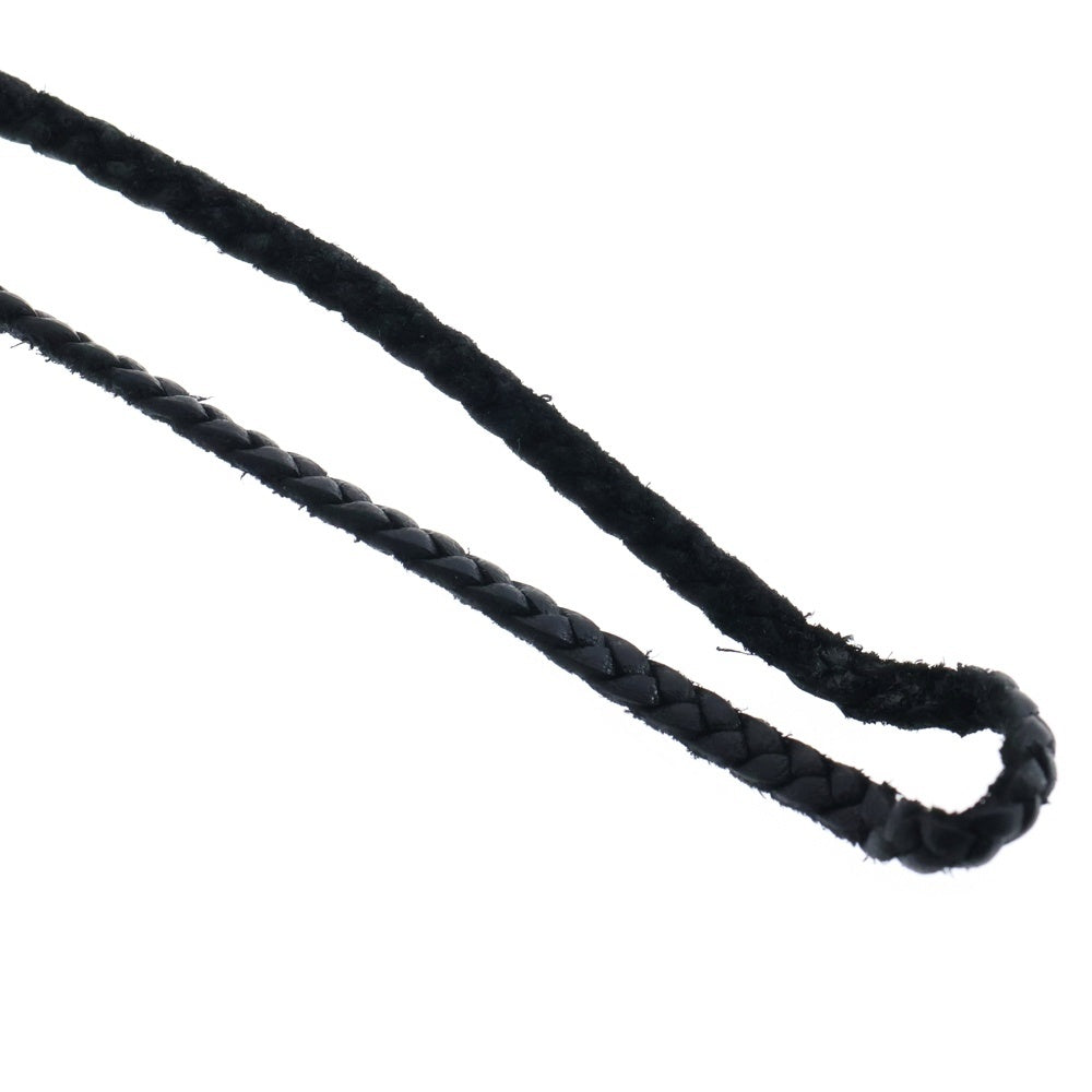CHROME HEARTS(クロムハーツ) LEATHER BRAID SCROLL ネックレス レザーブレイドネックレス ブラック/シルバー BCA377
