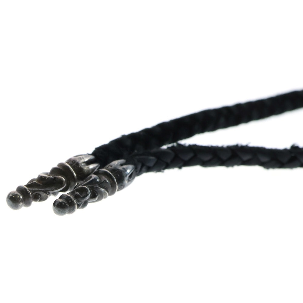 CHROME HEARTS(クロムハーツ) LEATHER BRAID SCROLL ネックレス レザーブレイドネックレス ブラック/シルバー BCA377